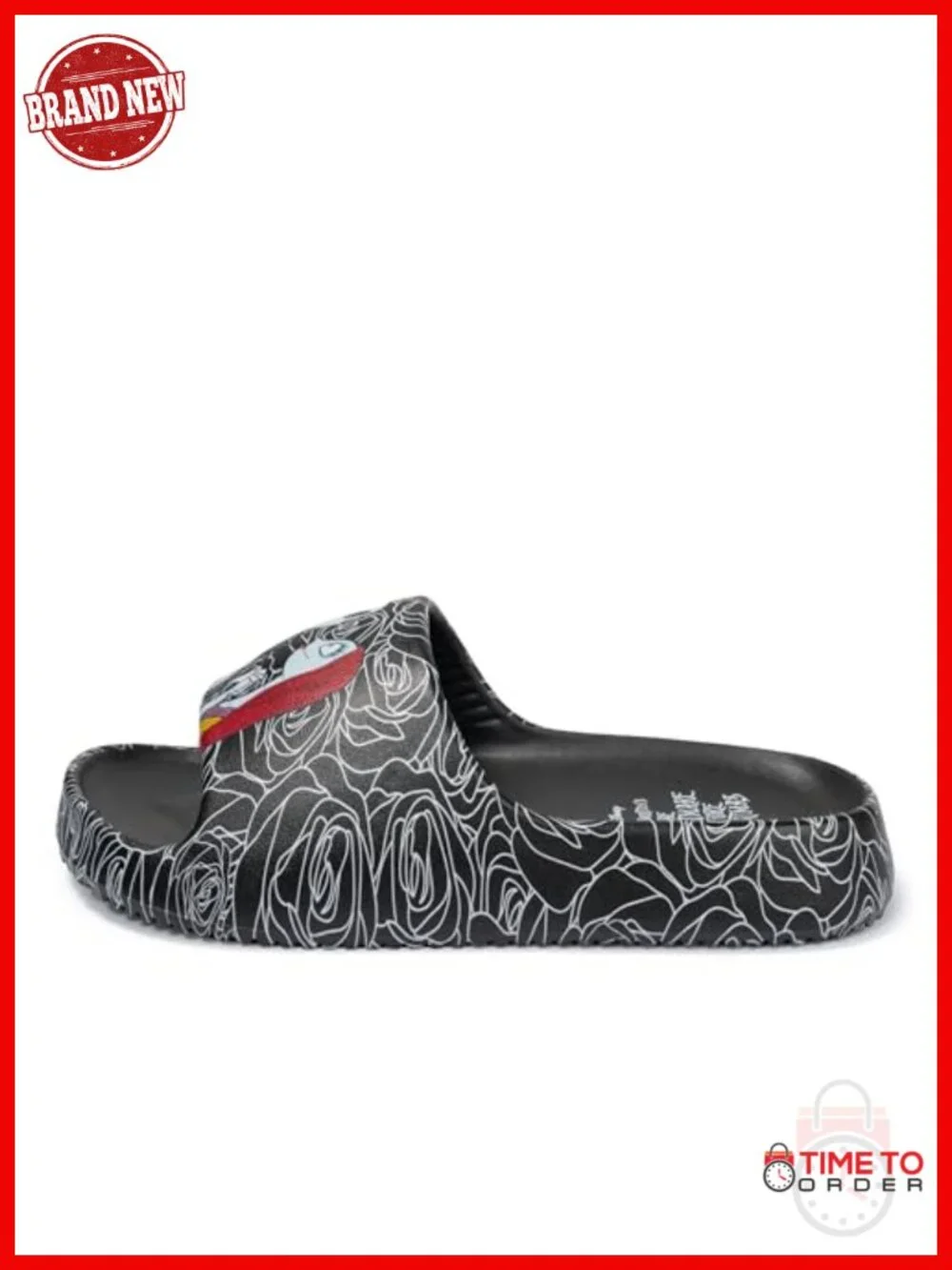 Jack Skellington Sally Rose Print Pool Slides Sandals EVA Quick-Dry Open Toe